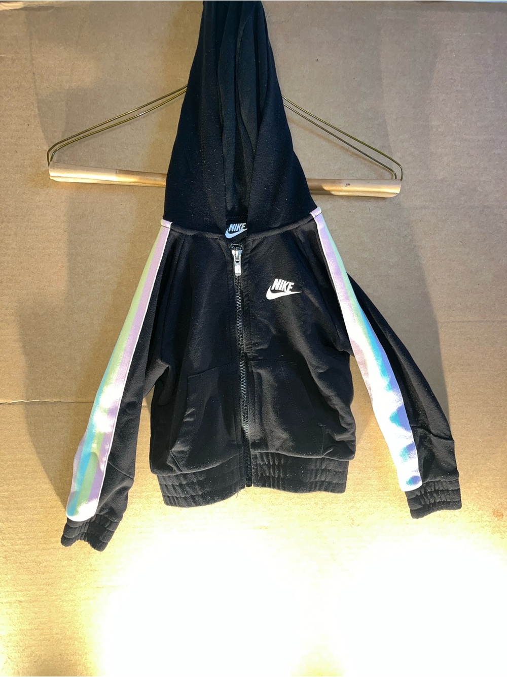 NIke Rainbow Tape Toddler Jacket Girls 3T Black Pink